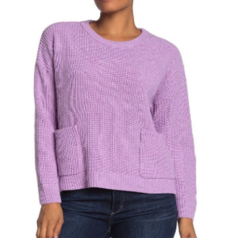 Melloday Lilac Purple Two Pocket Sweater NWT Size XS